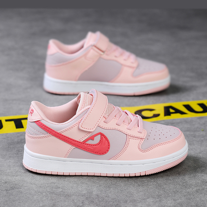 Kids’ aj sneakers, low-top skate shoes for boys and girls, dunk style, apple green, black and white panda, breathable summer shoes for children and teens