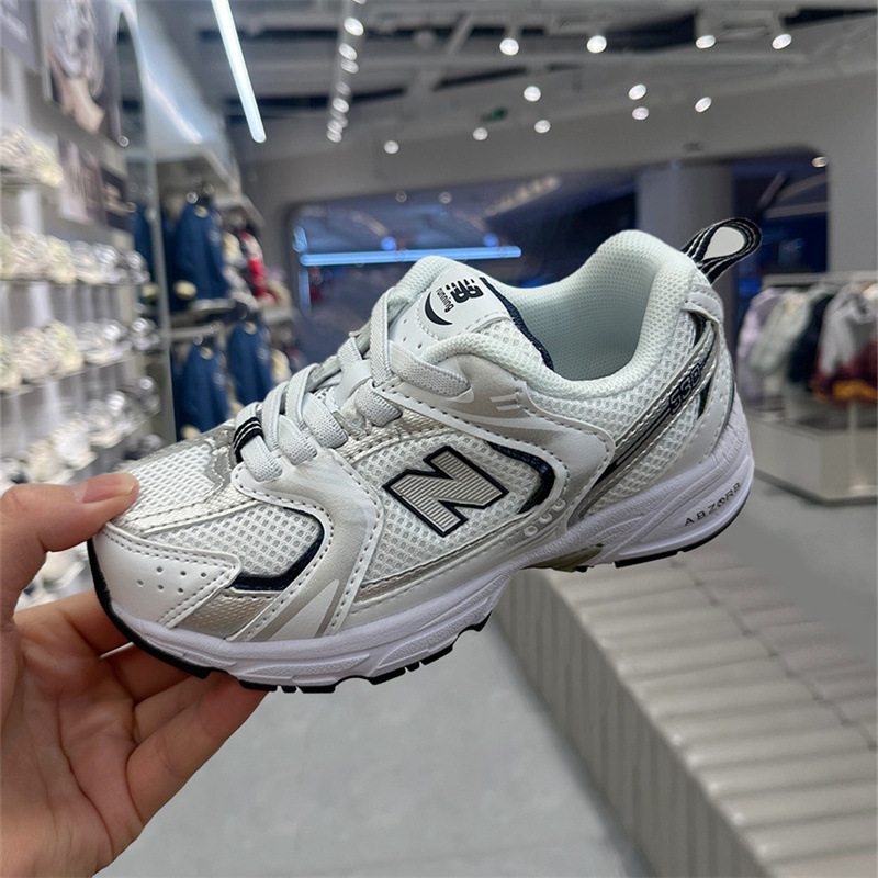 Nb530 kids’ shoes 2024 new spring/autumn collection: breathable mesh sneakers for boys and girls, matching styles for parents and children, chunky sneakers