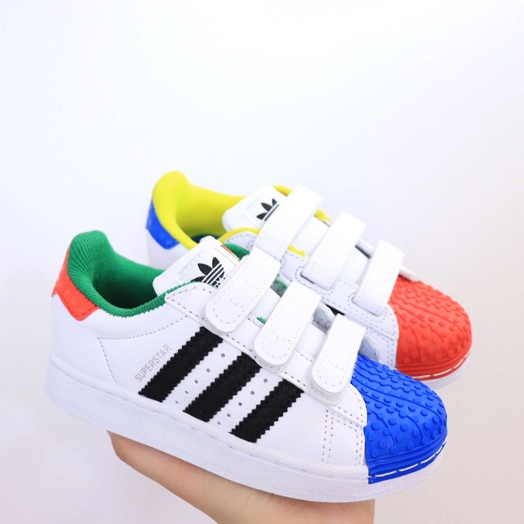 [word of mouth preferred] adids clover gold label shell toe children’s shoes white shoes joint velcro plus velvet leather children’s shoes student sports shoes